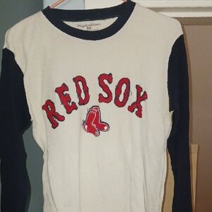 Majestic Red Sox Long Sleeve Shirt - Black and Cream